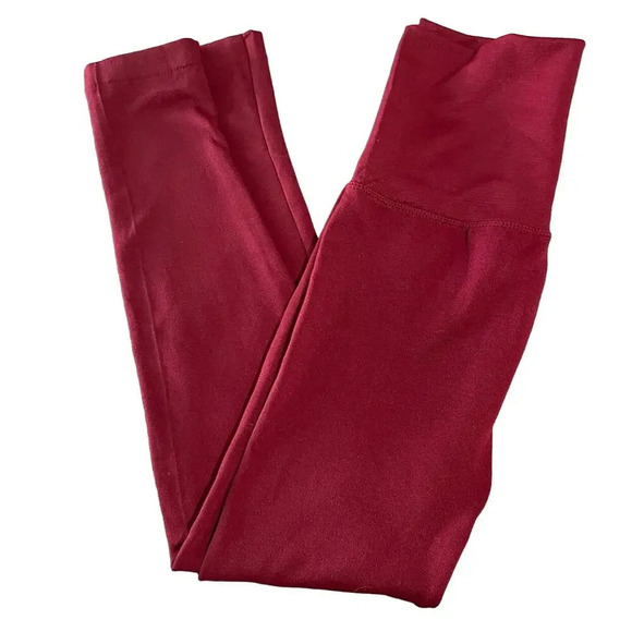 NWOT Catherine Malandrino Maroon Professional Leggings Size Small-Medium High - Picture 1 of 7